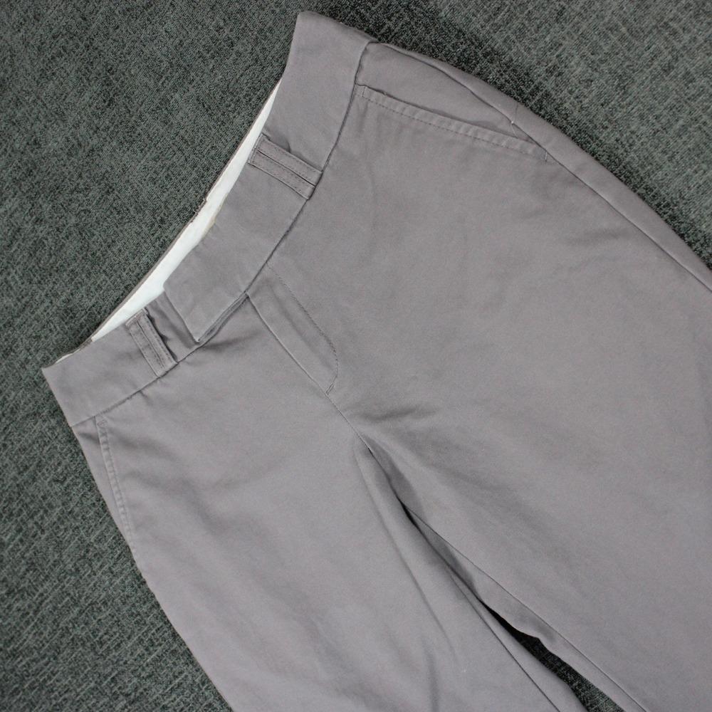 Banana Republic Jackson Fit Pants Womens 0 Short Gray Cuffed Straight Leg Cotton
